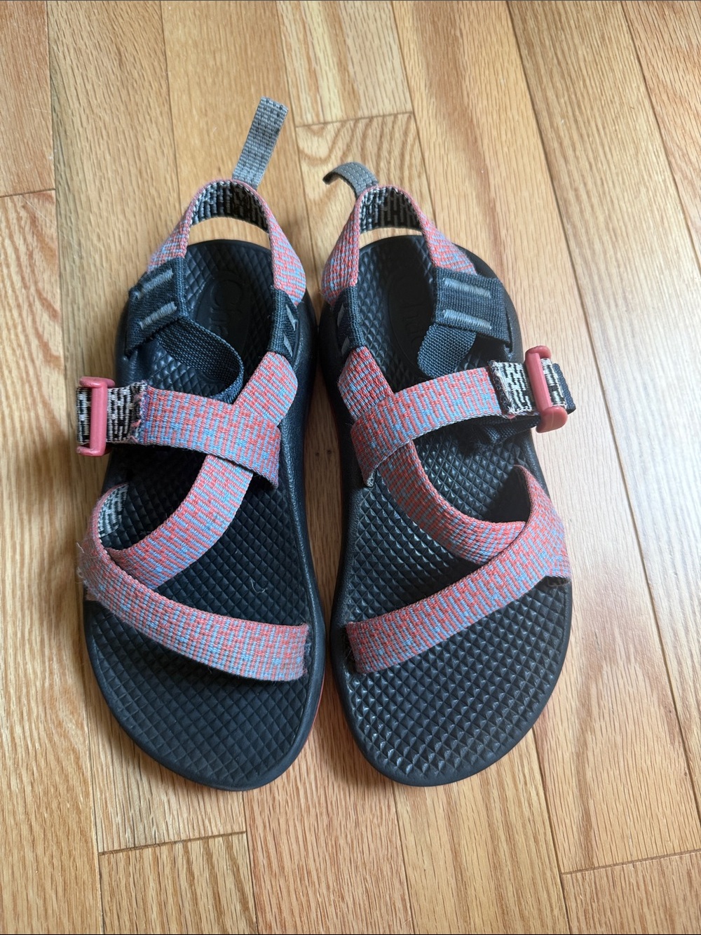 Chaco Orange Sandals with Blue Traction Inserts